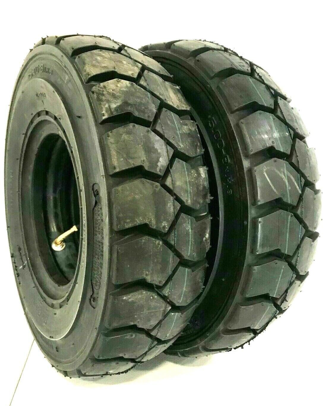 Two 6.00-9 Forklift Tires Tubes & Flaps Fork Truck 6.00-9 600-9 Heavy Duty 10 Ply Rated Load E Industrial Commercial Durable Tires Tubes for Garden
