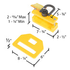 Vestil FTDC-6-4400 Steel Forklift Tie Down Clamps 2-1/2 In. x 8-1/4 In. x 8-1/2 In. 4400 Lb. Capacity Yellow