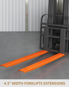Pallet Fork Extensions for Forklifts, 96 Inch Length 4.5 Inch Width Heavy Duty Sliding Forklift Extensions, 1 Pair Forklift Extensions, Orange