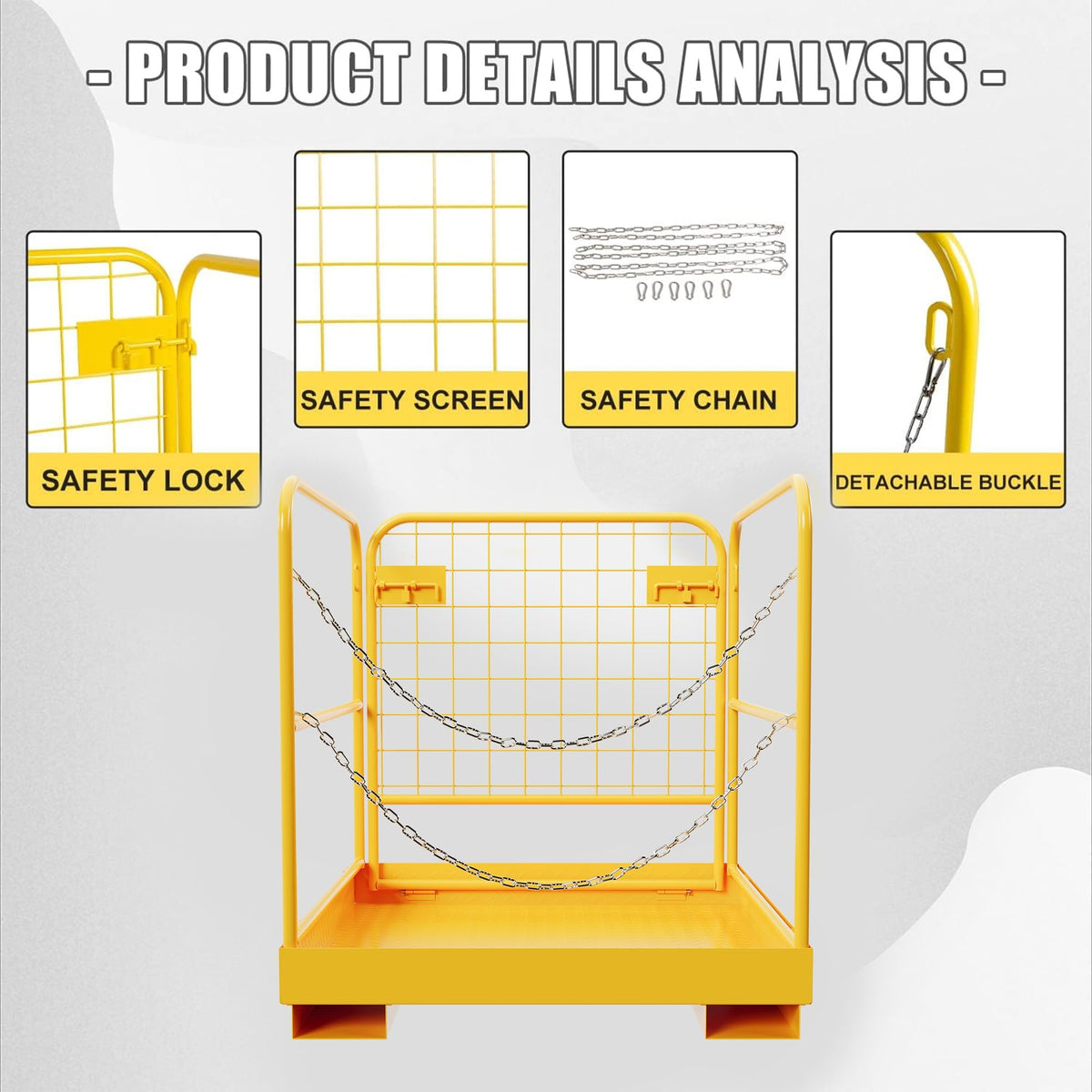 ECOTRIC 36x36 Forklift Cage 1200 LBS Capacity Work Platform Safety Cage