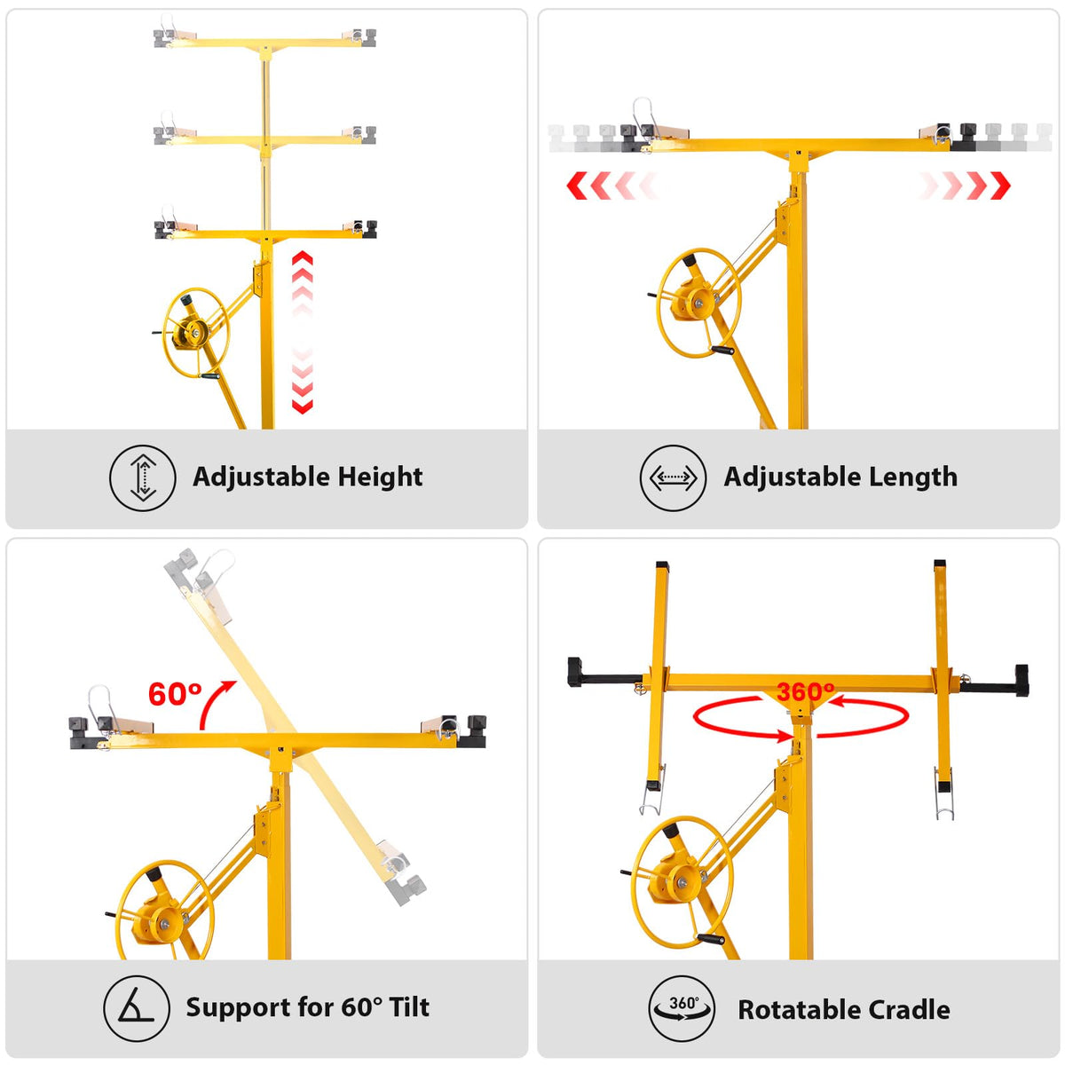 Rovibek 11FT Drywall Lift, Drywall Jack Lift for Ceiling