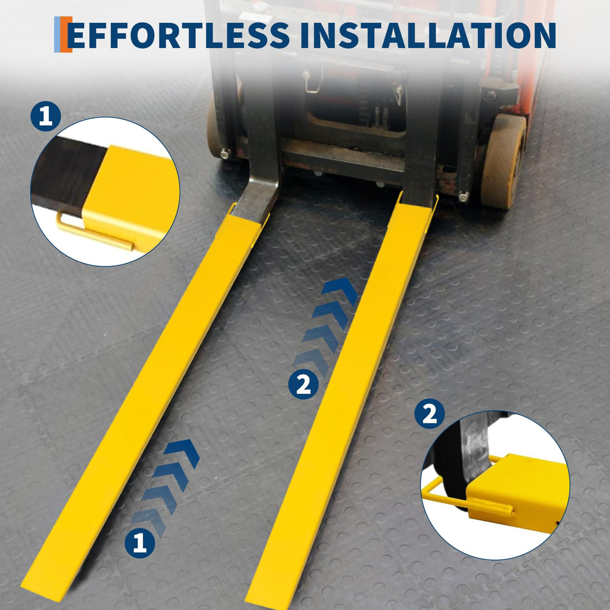 96 Inch Forklift Extensions, 4400 Lbs Capacity Pallet Fork Extensions
