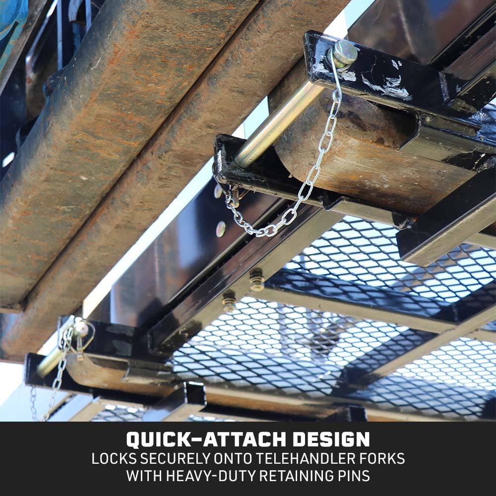 Titan Attachments 4' x 7'8" Mesh Telehandler Work Platform, Safety Cage