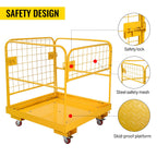 36"x36" Forklift Safety Cage, Foldable Forklift Work Platform,Forklift Man Basket 1200lbs Capacity with Protective Guardrail Chian for 1-3 People Drain Hole, Perfect for Aerial Work,36"-A