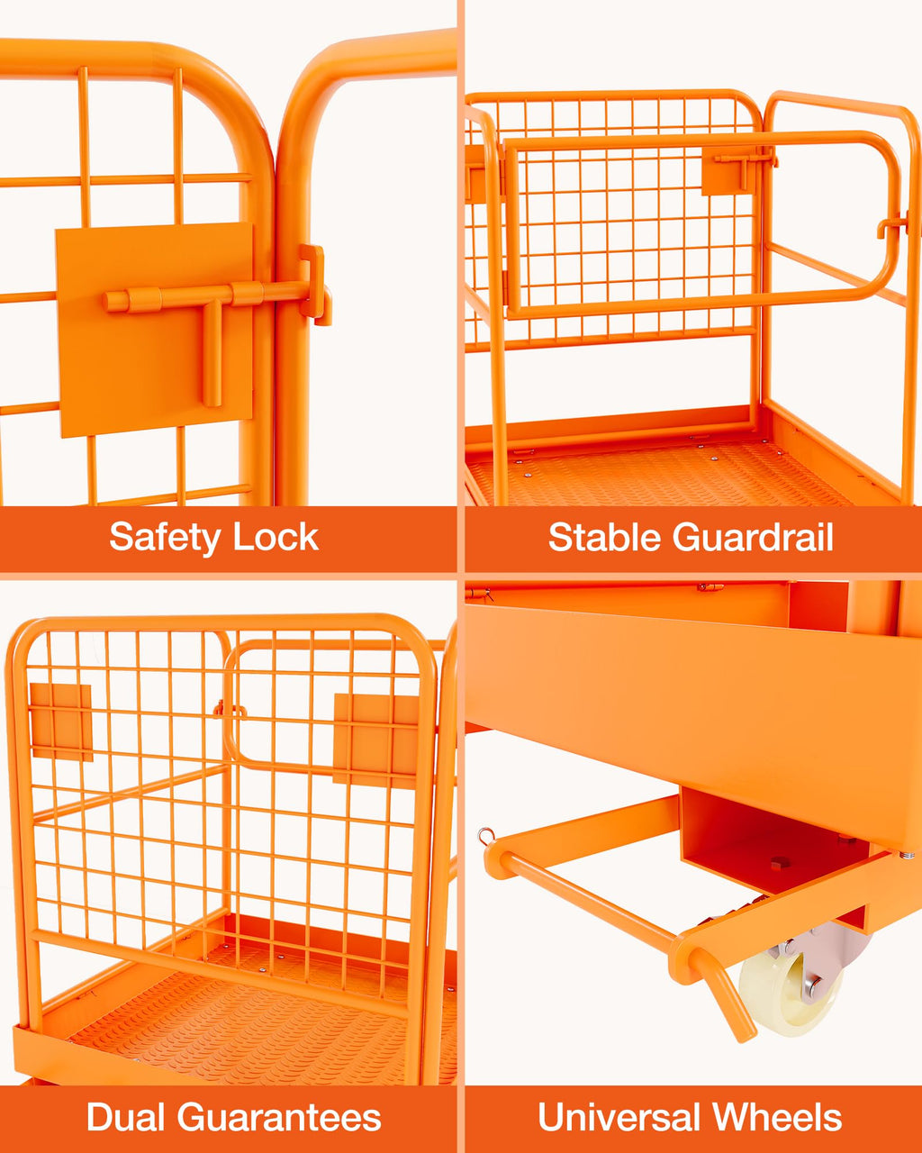 Heavy-Duty 36" x 36" Forklift Man Basket,1800 lb Capacity