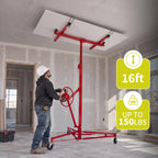 16ft Drywall Panel Hoist with Lockable Wheels Drywall Rolling Lifter