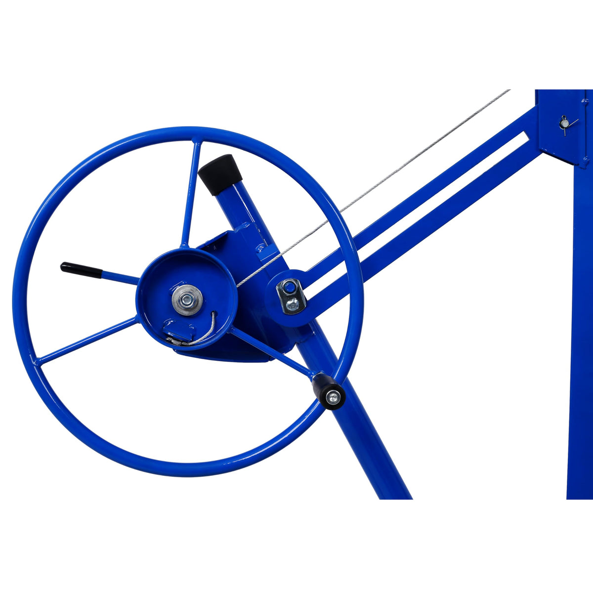 Effortless Drywall Installation with 150lb Capacity Lifter, 11ft Adjustable Arm, Durable Steel Build, and 3 Lockable Wheels for Easy Mobility. Ideal for 4' x 16' Sheets - Blue Finish.