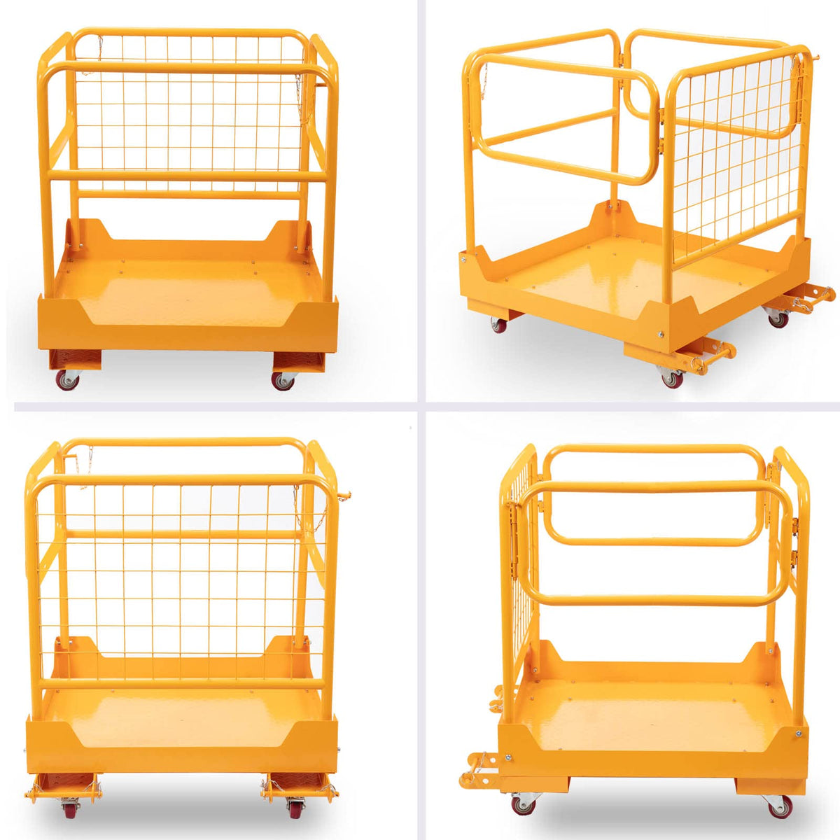 36"x36" inch Forklift Safety Cage Work Platform 1150LBS Capacity Heavy Duty Forklift Man Basket with 4 Swivel Casters for Aerial Jobs