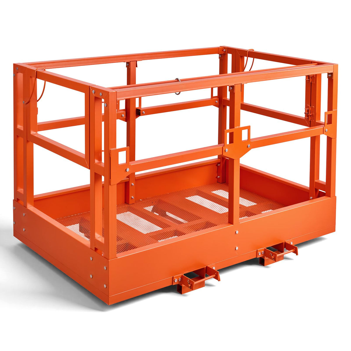 VEVOR Mesh Telehandler Work Platform, 48 x 73.9 Inch, Man Safety Basket, 2000 lbs Capacity, Forklift Telehandler Attachment, Safety Cage, Heavy Duty Carbon Steel, for Most Aerial Jobs Lifting Loader