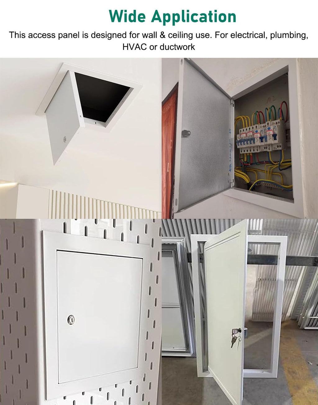 Lockable Ceiling Access Panel 11x26in - Drywall Lift Attic Door for Easy Inspection, Service & Cable, Electrical, Plumbing Access - Durable Hatch Cover, Secure & Convenient