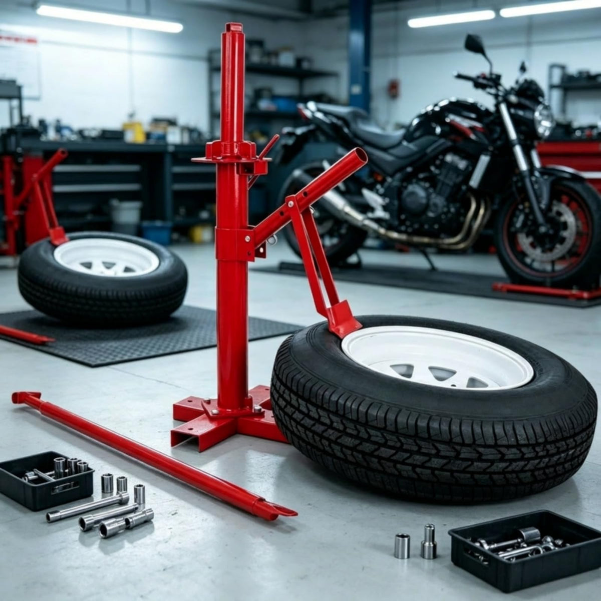 Tire Repair Machine Manual Tire Changer Tire Tool Wheel Bead Breaker Iron Structure Sturdy Painted Metal Efficient Bead Lifting Suitable for Mechanics DIY Projects Home garages