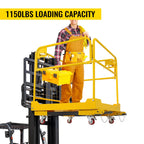 Forklift Safety cage 36''x36'' Heavy Duty Steel Forklift Work Platform 1200lbs Capacity with 4 Universal Wheels Collapsible Lift Basket Aerial Rails Aerial Platform