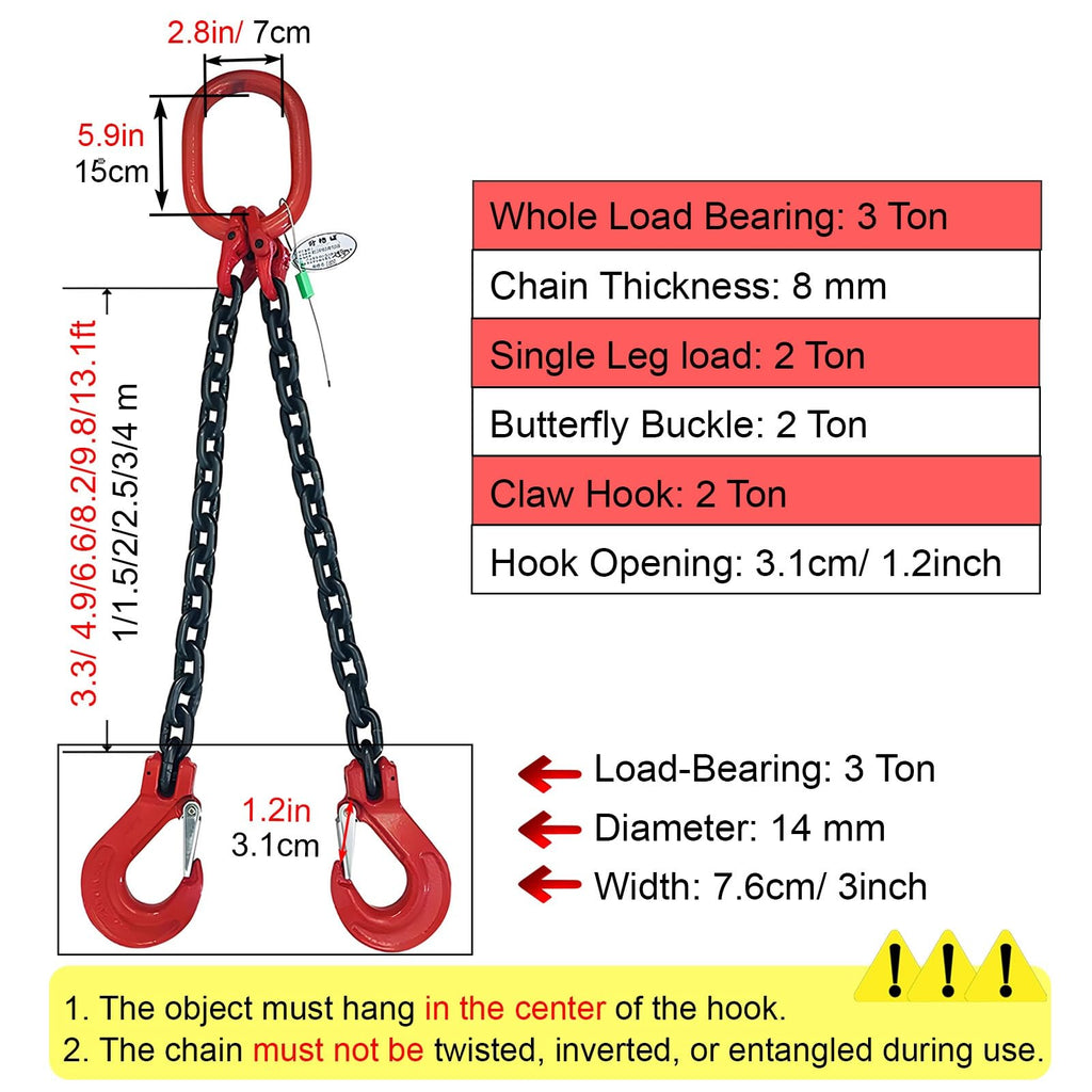 Customizable G80 Mn-Steel Lifting Chains, 3 Ton Capacity, Heavy Duty Durable Chains for Warehouse, Factory & Engine Lifting - Standard Marking, Perfect for Heavy Equipment