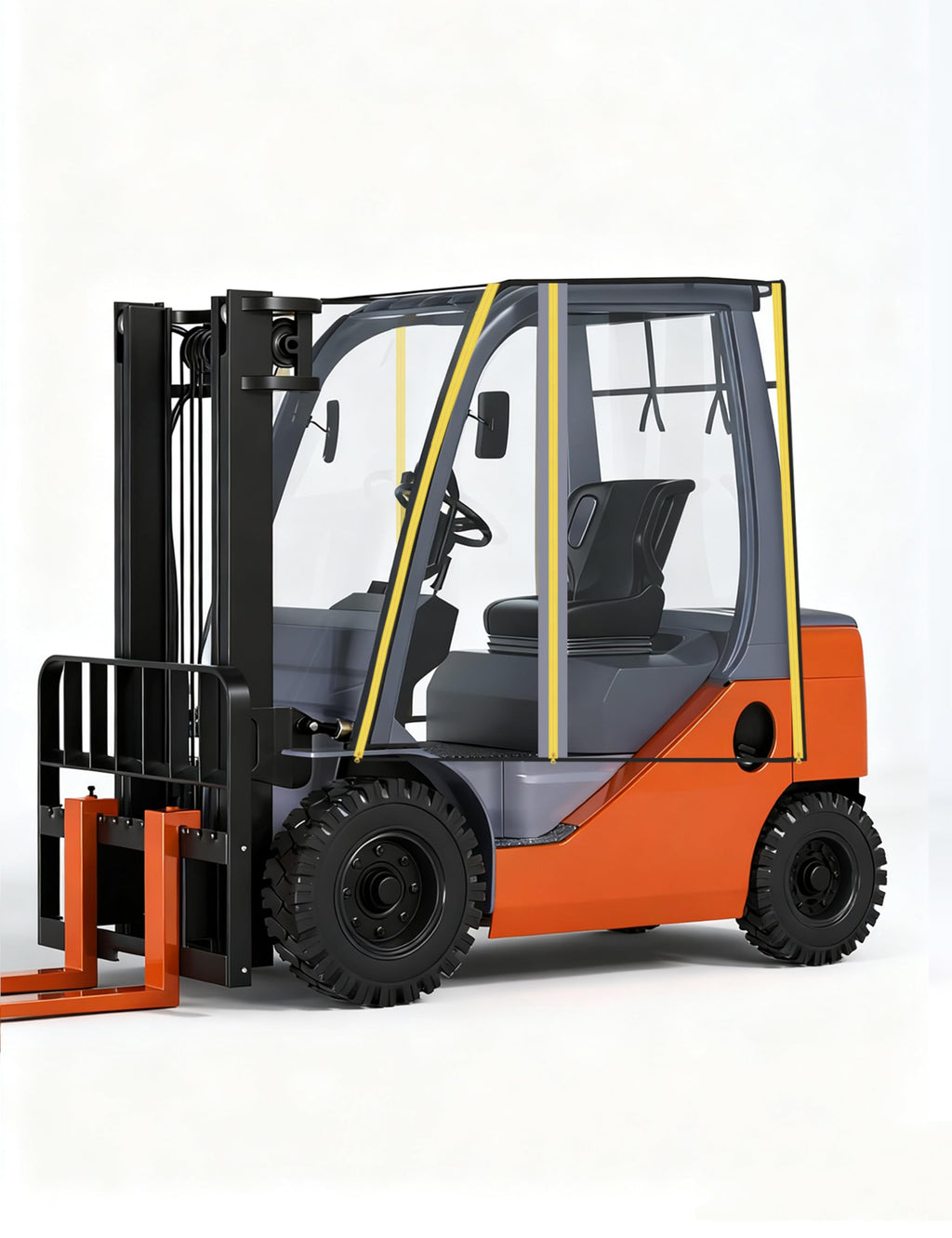 Universal Fit Heavy Duty Forklift Cab Enclosure Cover, Waterproof Windshield Rain Canopy Cover, Capacity Up to 13000+ lbs, Ship from USA