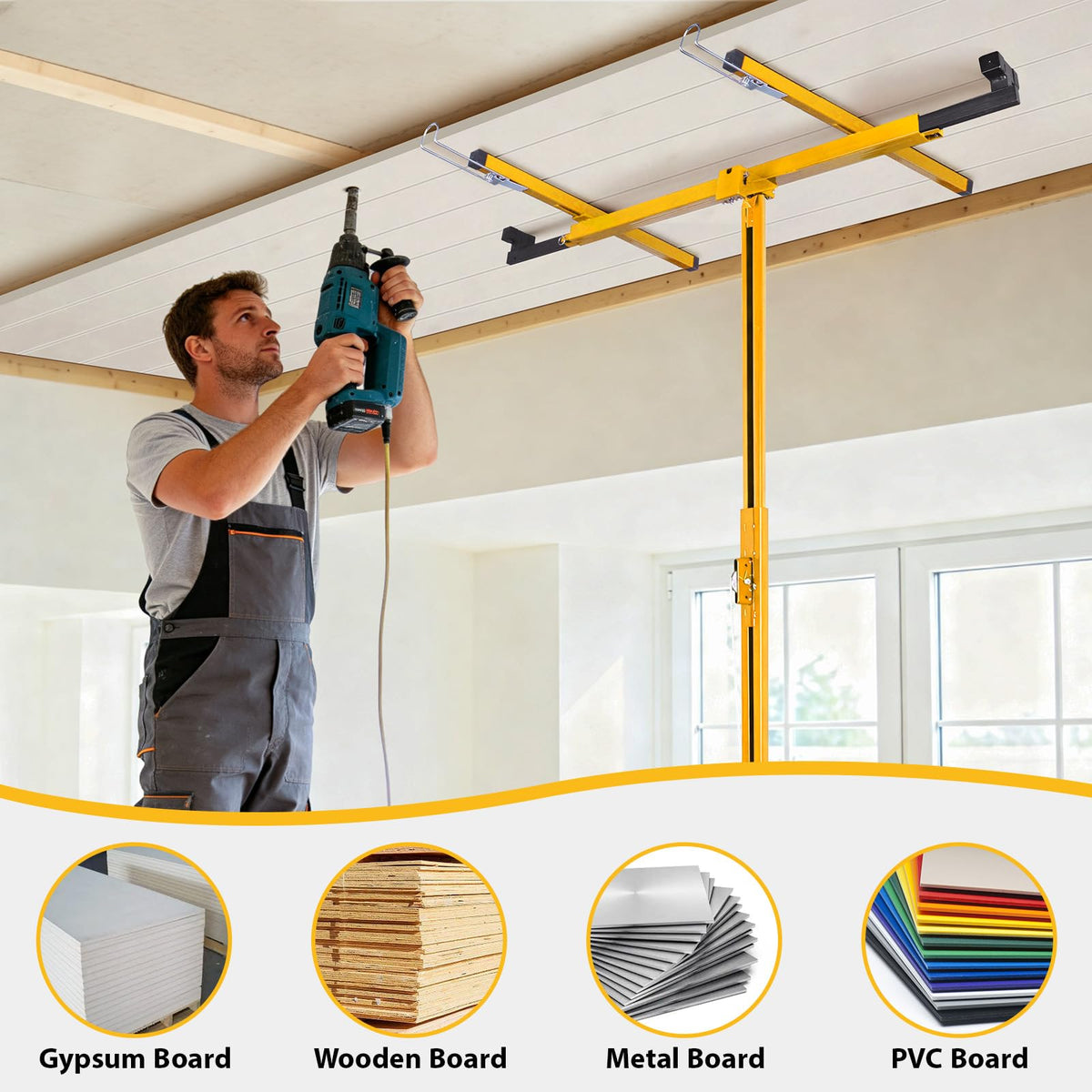 Rovibek 11FT Drywall Lift, Drywall Jack Lift for Ceiling