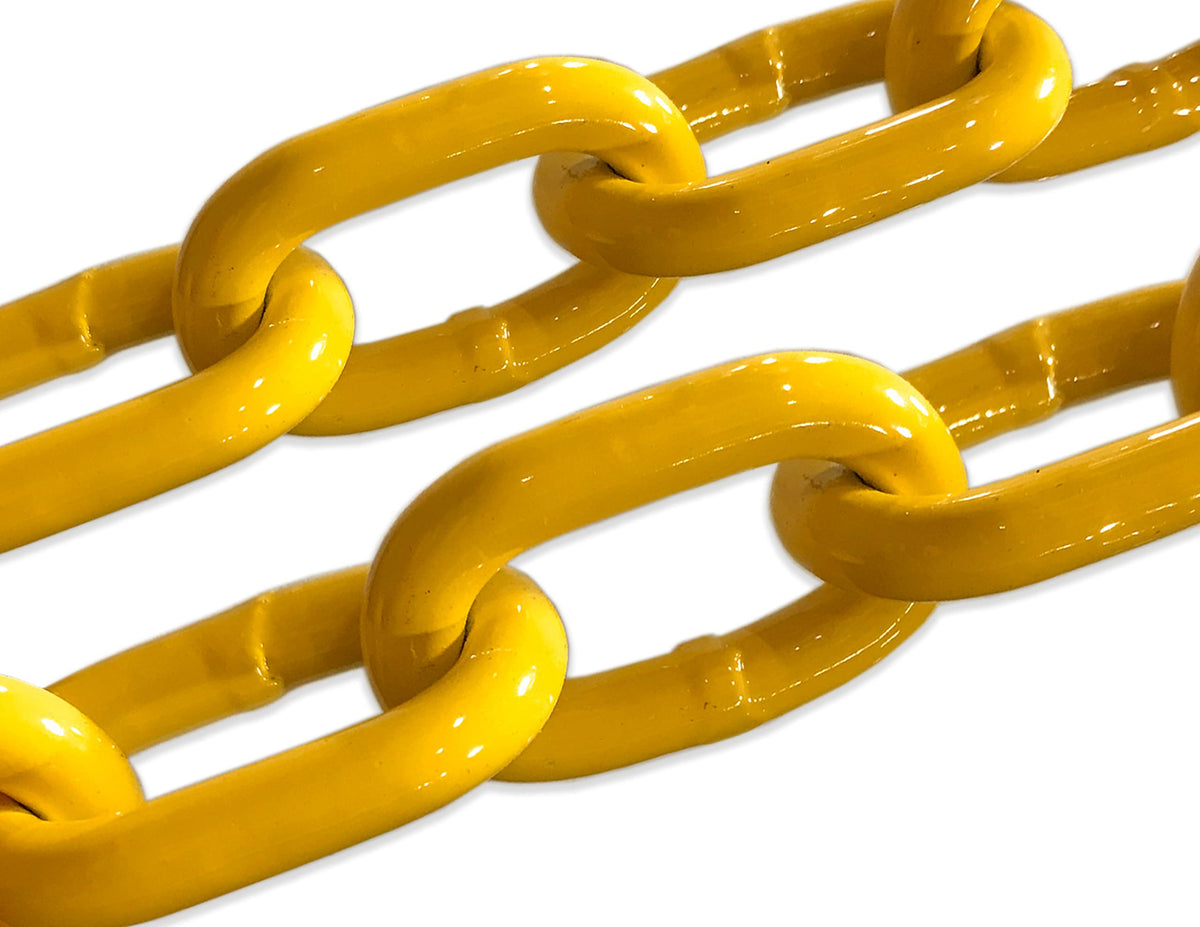 3/16" x 50' Yellow Proof Coil Powder Coated Safety Chain Swing Set | Safety Barrier | Grade 30