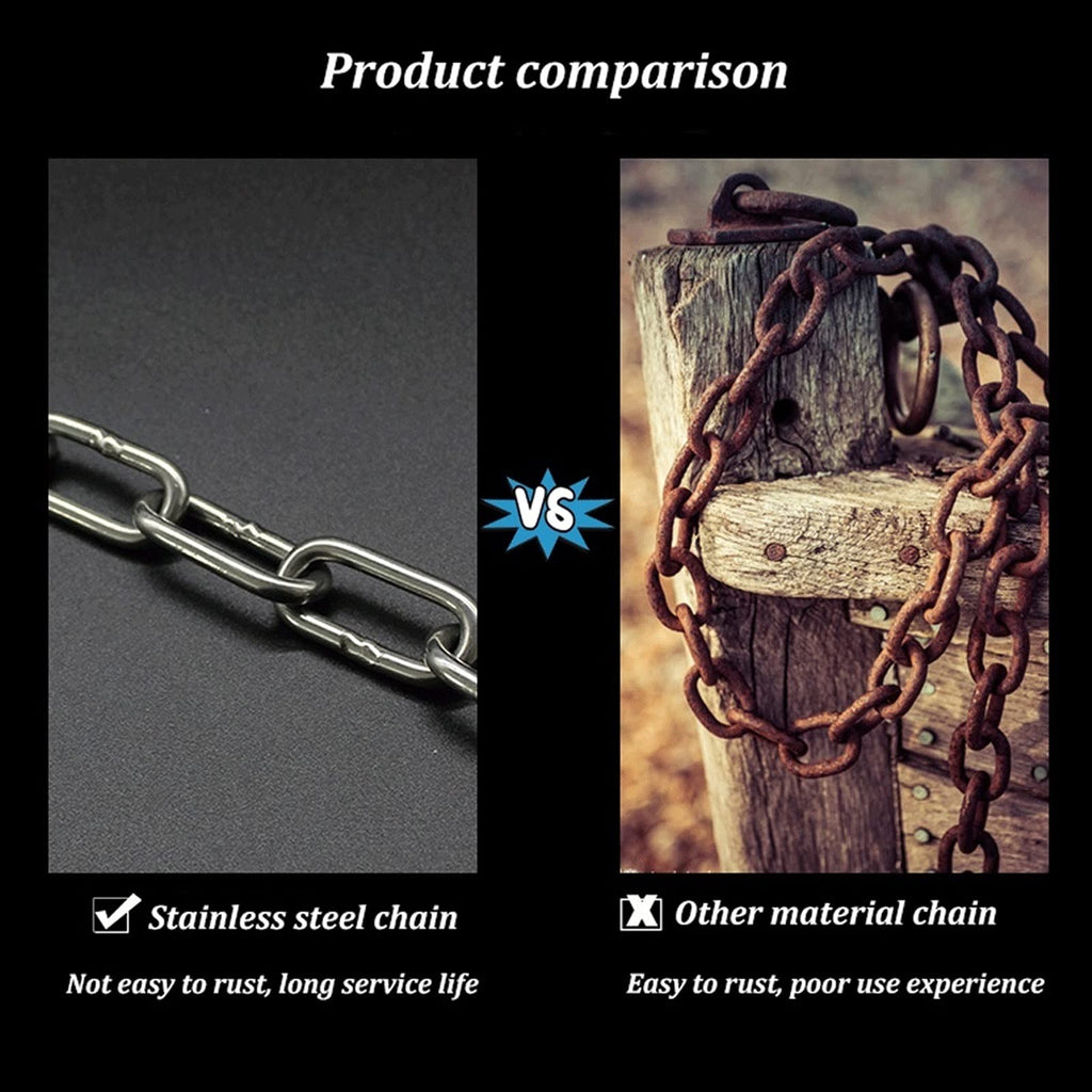 Clothes Chain,decorative Chain Garden Coil Chain Stainless Steel Chain Chain Dog Collar Dog Chain (shepherd Dog) Stainless Steel Coil Chain Safety Pet Chain Anti-theft Chain Load Bearing:176lbs(80kg)