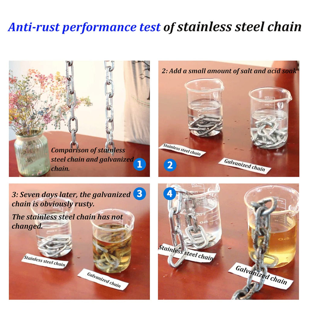 Stainless Steel Coiled Chain,Garden Safety Chain Lock Door Lock Car Lock Workshop Chain Decorative Chain Safety Guardrail Chain Restrain The Dog Chain Dog Chain (35kg)