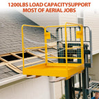 GarveeTech Forklift Safety Cage 36"x36", 1200lbs Capacity Forklift Man Basket, Heavy Duty Steel Forklift Basket Man Platform with 2 Chain, Perfect for Aerial Work
