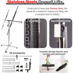 Safe Plate Lifter Tool, Heavy-Duty Drywall Sheet Lifter, 360° Adjustable Sheetrock Lifter with Rolling Casters & Extendable Arm, for DIY, Home Improvement