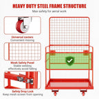 Forklift Safety Cage 43"x45", Heavy Duty Steel Man Basket, 2200lbs Load, Collapsible Work Platform, Safety Harness & Lock, 2-Man Collapsible Lift Basket for Facility Security and Loader Lifting