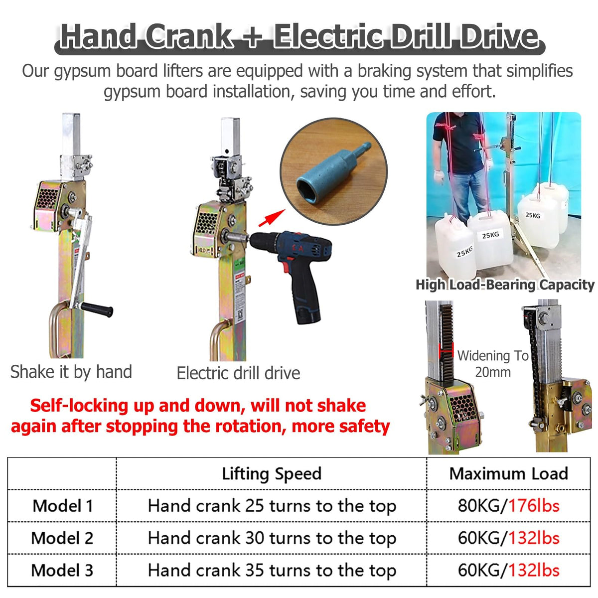 Portable Sheetrock Lift Drywall Lift - 170lbs Heavy Duty Drywall Hoist for Ceiling & Walls - Hoverable Adjustable Drywall Hoist Panel Lift for Gypsum, Wooden, Metal, PVC Board(Maximum 4m/157.5in/13.1f