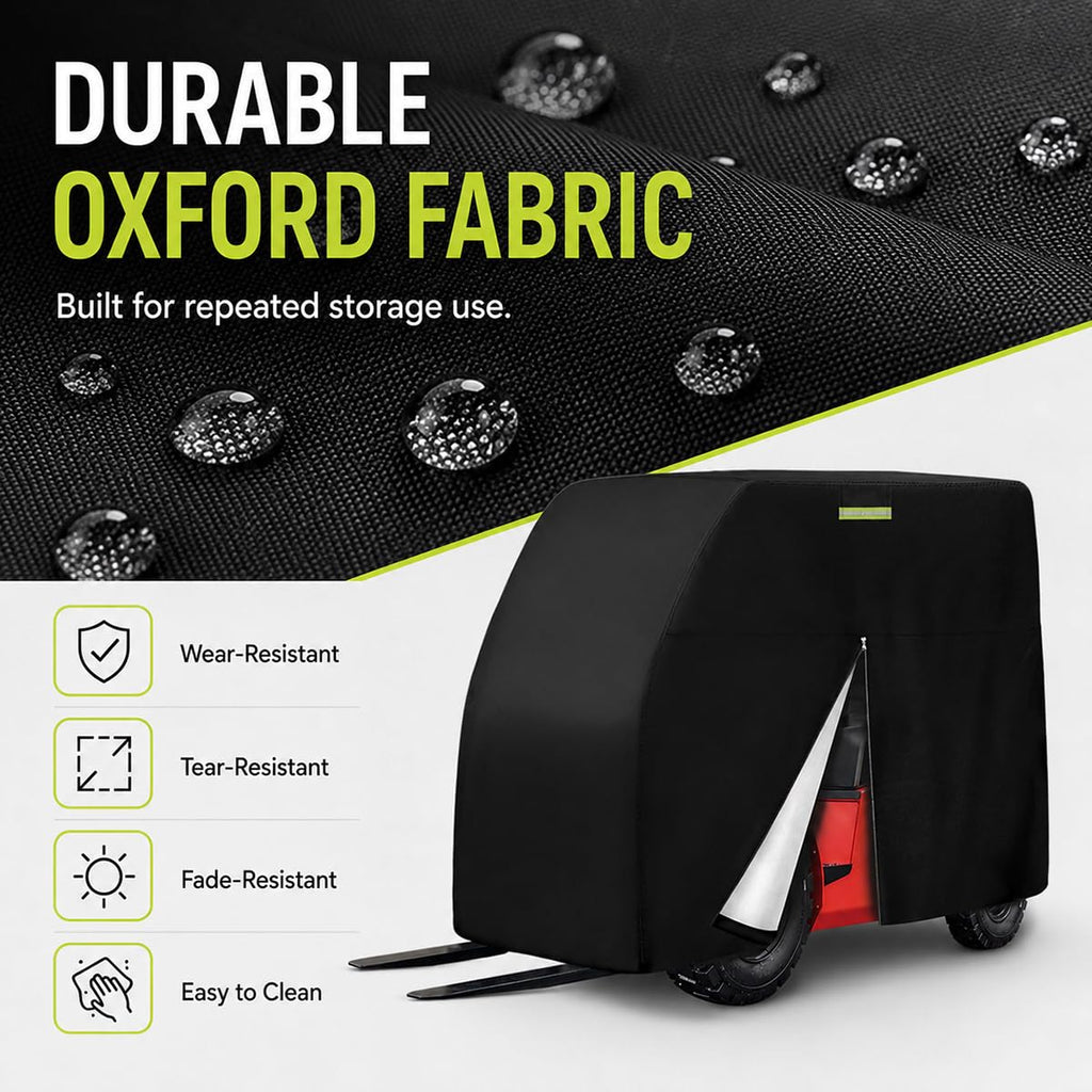 Forklift Cover for Toyota Material Handling 7FGCU25 1998-2015, Water-Resistant Outdoor Storage Protection with Reflective Strips and Zipper Design for Warehouse Transport Storage Use