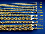 10K Yellow Gold Rope Necklace Bracelet Chain Diamond Cut 2mm-10mm 7"-30" | MADE IN ITALY