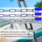 Safety Chain,garden Coil Chain Clothes Chain Dog Chain (shepherd Dog) Stainless Steel Chain Anti-theft Chain Pet Chain Stainless Steel Coil Chain Chain Dog Collar Load Bearing: 176 Lbs(80kg)