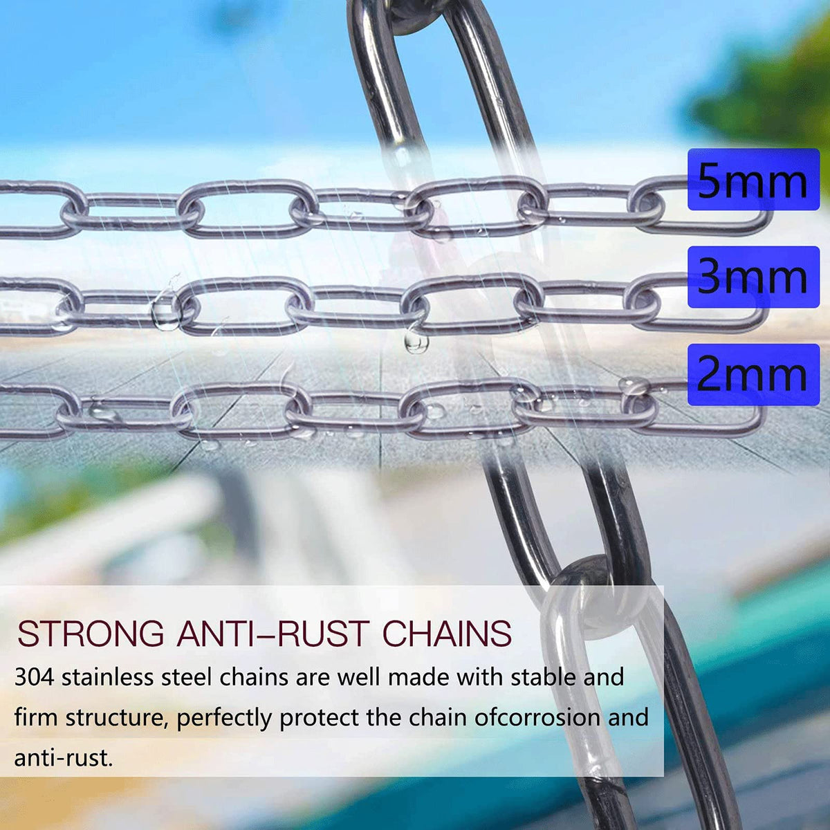 Safety Chain,garden Coil Chain Clothes Chain Dog Chain (shepherd Dog) Stainless Steel Chain Anti-theft Chain Pet Chain Stainless Steel Coil Chain Chain Dog Collar Load Bearing: 176 Lbs(80kg)