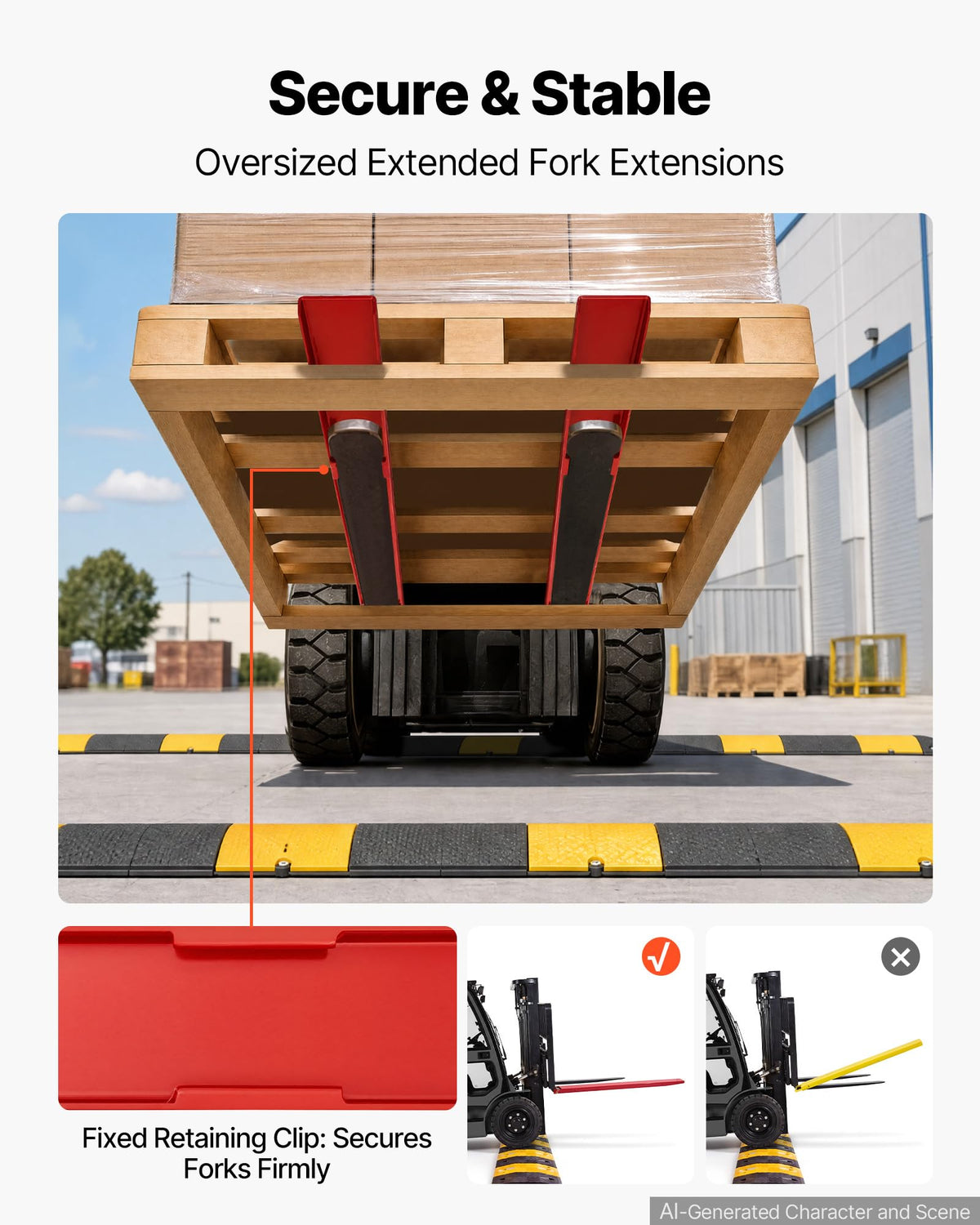 VEVOR Forklift Extensions 96 x 4.5 in, 5500 lbs Load Capacity & Bottom Lock