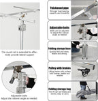 Heavy Duty Drywall Lift Plaster Board Lifter Drywall Plasterboard Lifter with Wheels Height 10.5/12.4FT Load Capacity 170 lbs Easy to Assemble and Move Suitable for Construction Sites,3.2m