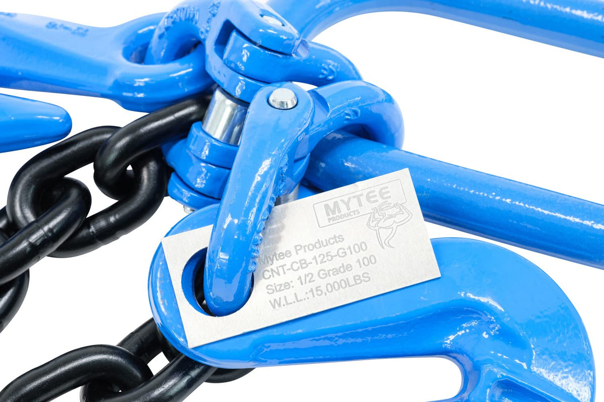 Mytee Products 1/2" x 5' Sea Shipping Container Loading Chain Bridle G100, V-Chain, Cargo, Storage, Moving
