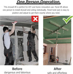 Lockable Board Sheetrock Lift for Site Construction - 110 Lbs Load Capacity Panel Hoist Lift w/Adjustable Telescopic Arm - Tiltable Rotation Panel(Max H 3.2m/126in/10.5ft)
