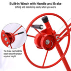 Drywall Lift 11FT, Drywall Lifter Panel Jack, 150LBS Heavy Duty Sheetrock Hoist with 360° Adjustable Telescopic Arm & Wheels (Red)