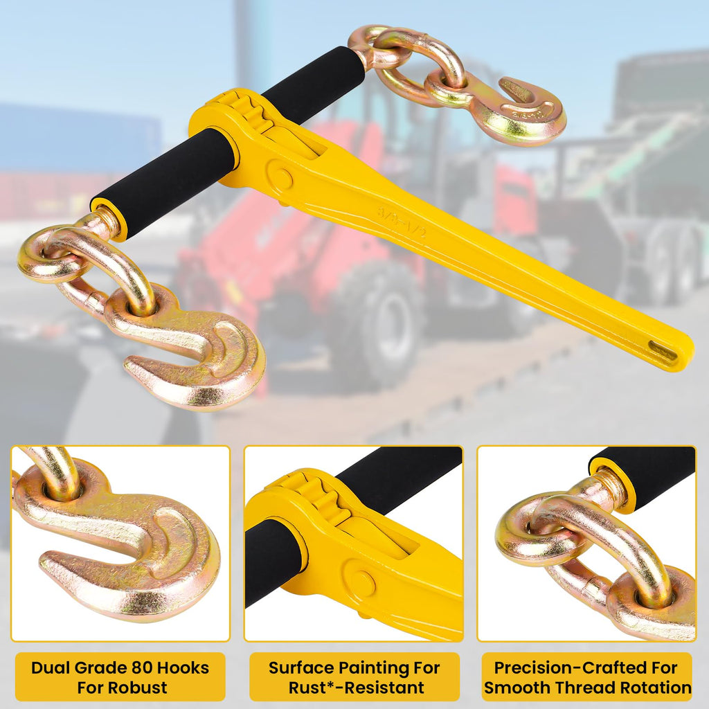 Grade 80 Chain and Binder Set w/ G80 Chain Hooks - 9,200 lbs WLL