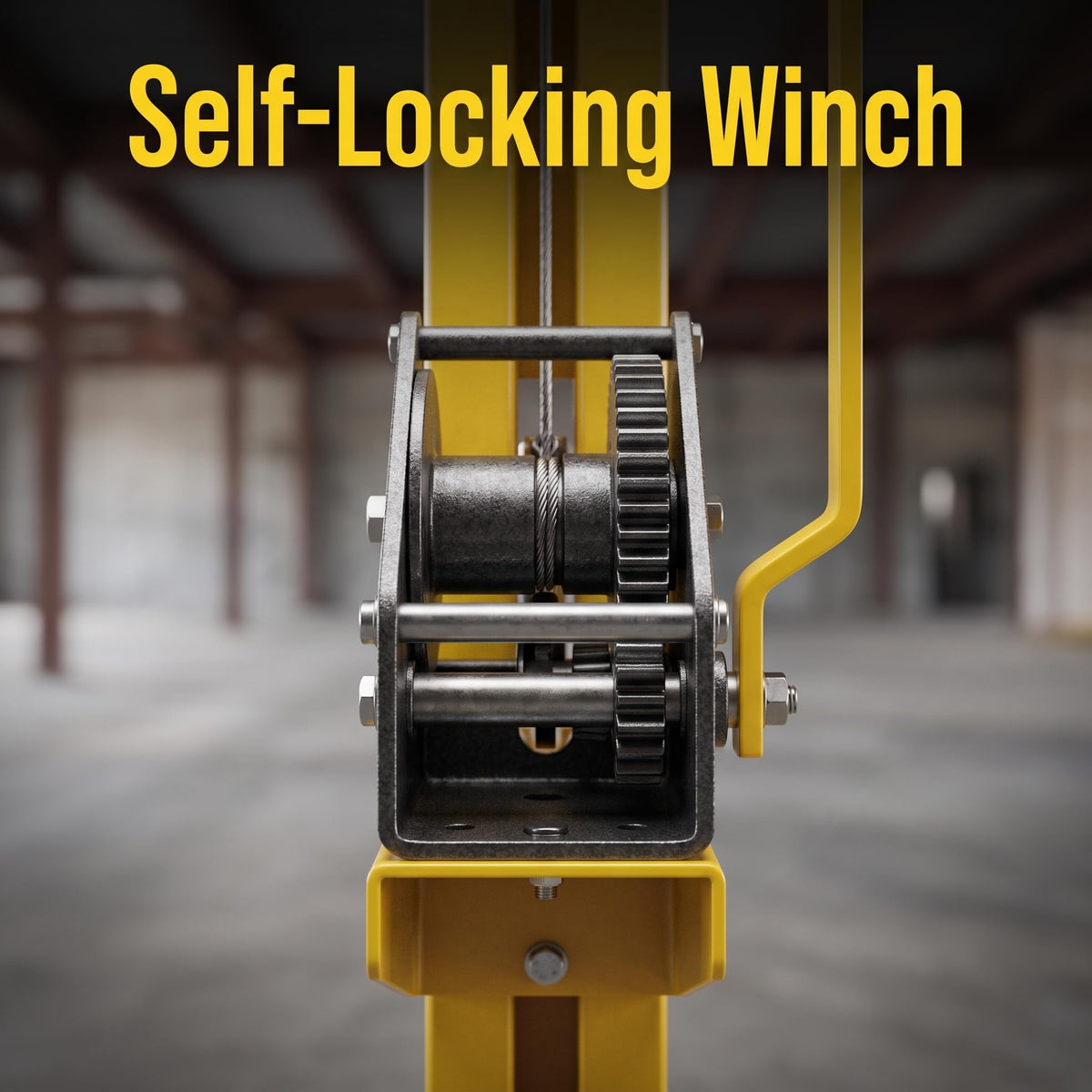 Heavy Duty 10ft Drywall Lifter with 150LB Capacity, Yellow Steel Panel Hoist for Drywall OSB Plywood Cement Board, Auto Locking Winch and Durable Casters