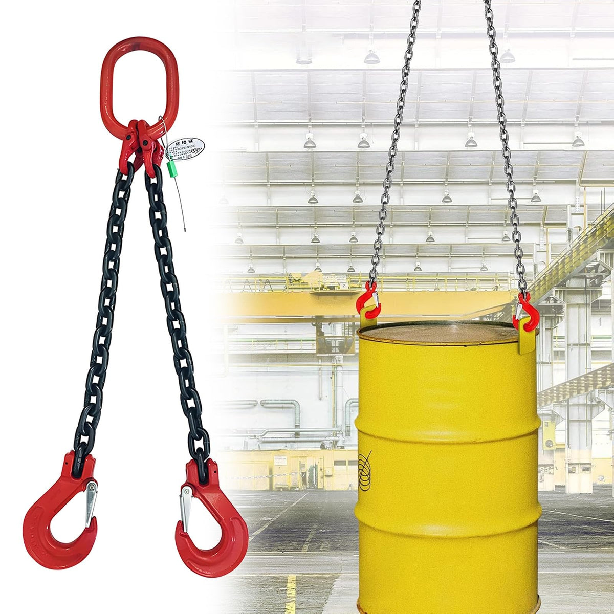 Customizable G80 Mn-Steel Lifting Chains, 3 Ton Capacity, Heavy Duty Durable Chains for Warehouse, Factory & Engine Lifting - Standard Marking, Perfect for Heavy Equipment