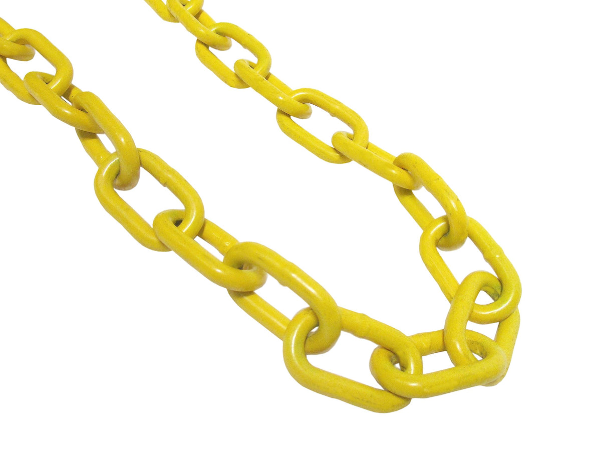 3/16" x 50' Yellow Proof Coil Powder Coated Safety Chain Swing Set | Safety Barrier | Grade 30