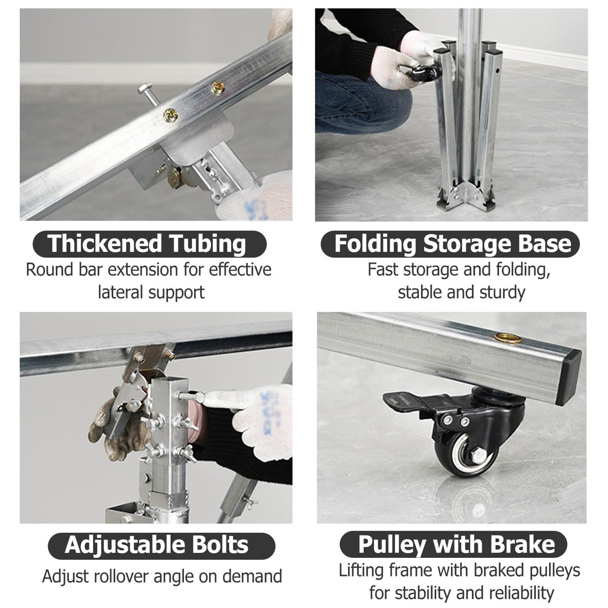 Sheetrock Lift Drywall Lift Heavy Duty - 360° Adjustable Drywall Jack Lift for Ceiling And Walls with Organizer Bag - Drywall Lift Panel Rolling Hoist Jack Lifter w/Telescopic Arm(H 3.2m/10.5ft)