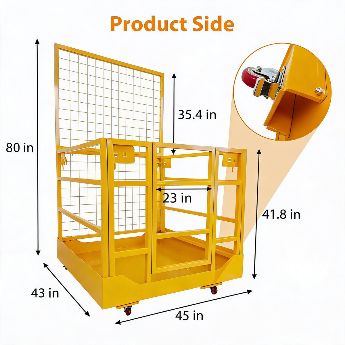 43"X45" Forklift Safety Cage, 1400 LBS Forklift Man Basket Work Platform