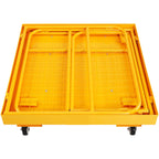Foldable Forklift Safety Cage, 1200 lbs Load Capacity, Forklift Work Platform with Lockable Swivel Wheels, Drain Hole & Device Chain, 2-Man Collapsible Lift Basket for Lifting Loader