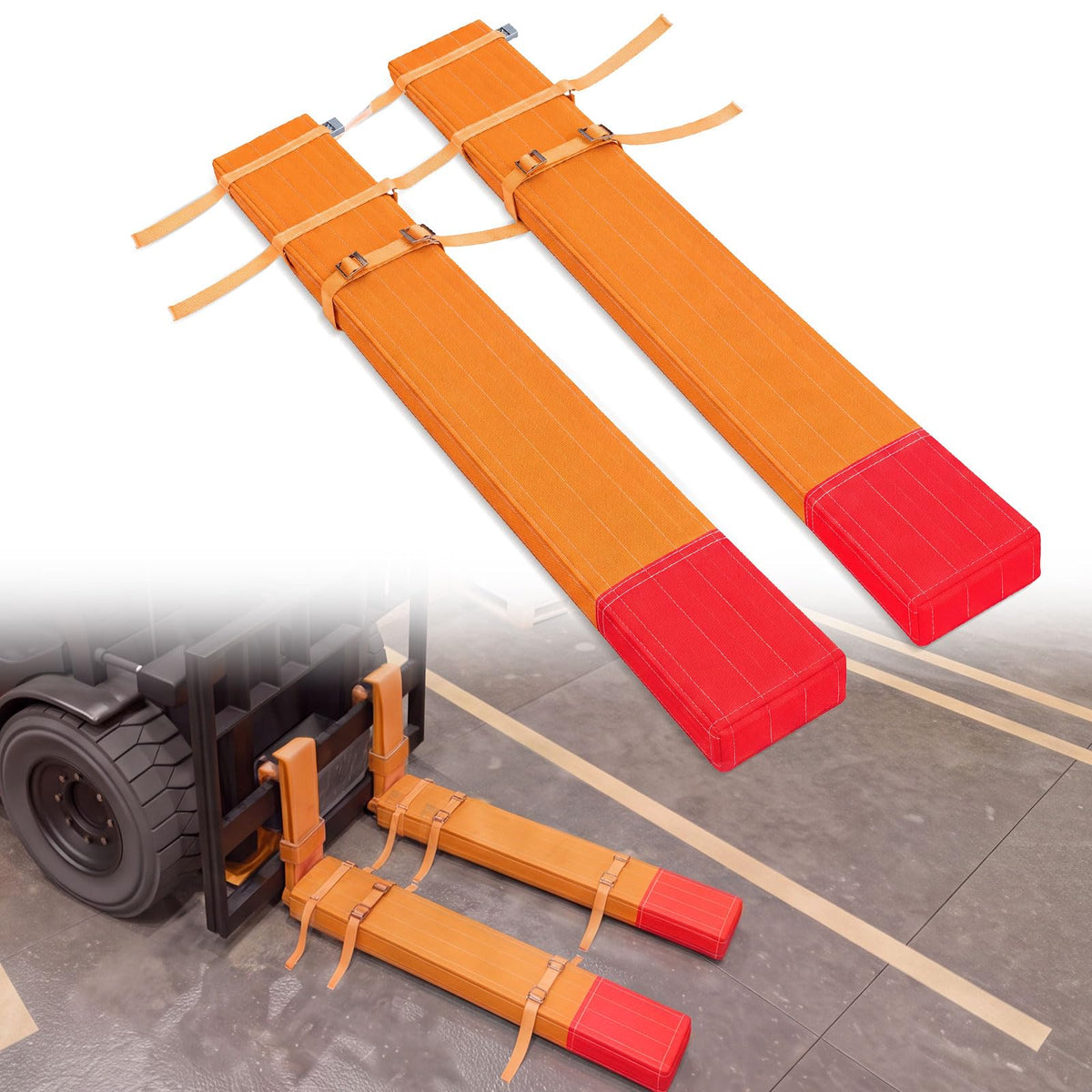 SATINIOR 2 Pack Forklift Fork Cover, with Rubber Lining and Buckle