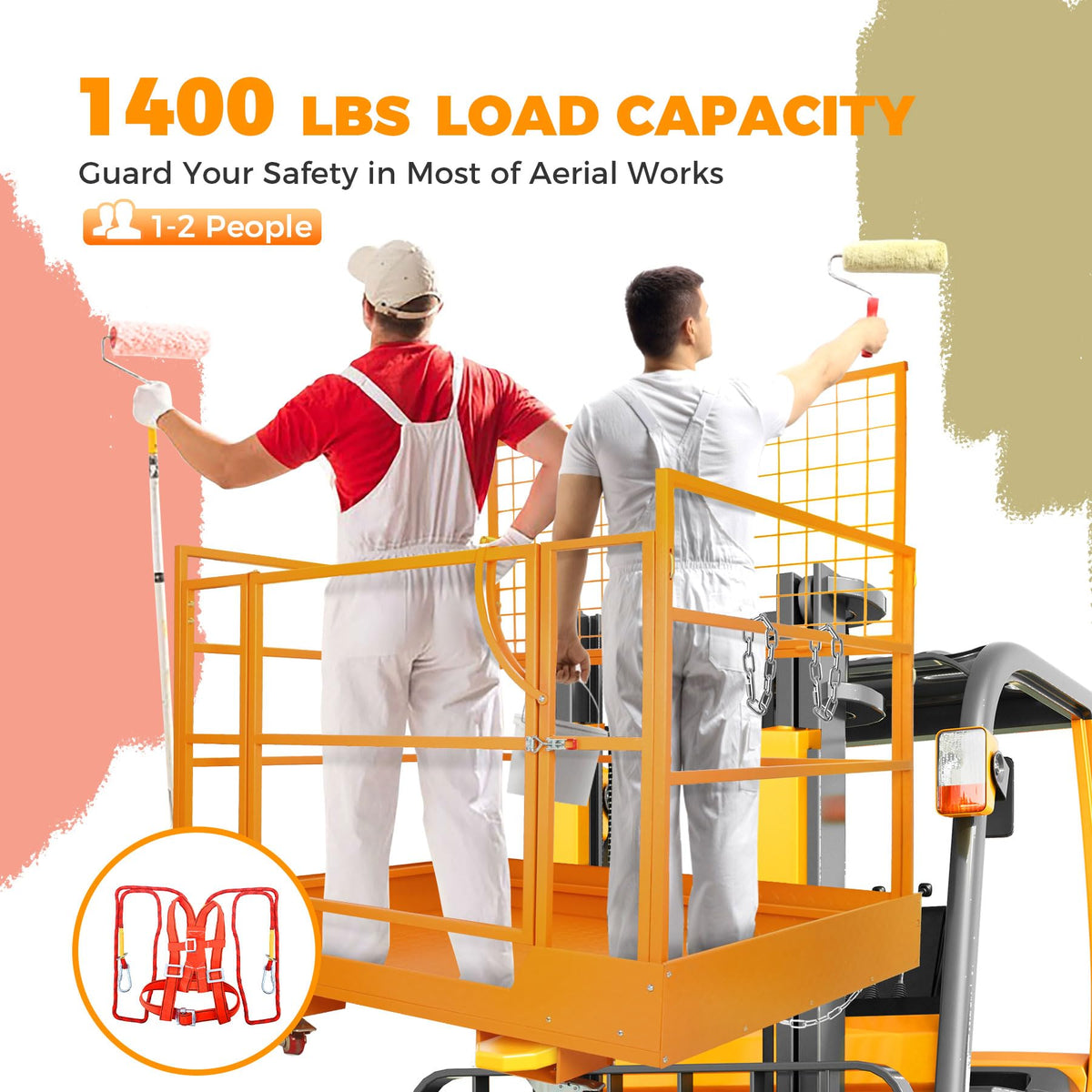 45x43 Inch Forklift Safety Cage,1400lbs Capacity Aerial Lift Basket