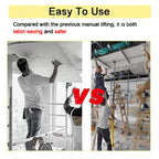 Professional 3-in-1 Drywall Lift Ceiling Installation Tool,50kg (110 Lbs) Capacity,3-5m Adjustable Height with Hand Crank & Electric Drill Drive,Built-In Leveling & Drilling Guide,Foldable Design,4.5m