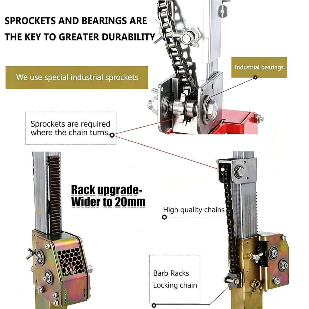 Plasterboard Lifter Hoist 80kg Capacity 4m, Lockable Wheel Drywall Lift 4m