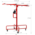Drywall Lift 16 FT, Sheetrock Lift Drywall Lift for Ceiling, Drywall Panel Hoist 360° Adjustable Foldable, 150 Lbs Heavy Duty Drywall Lifter for Home Improvement (Red)