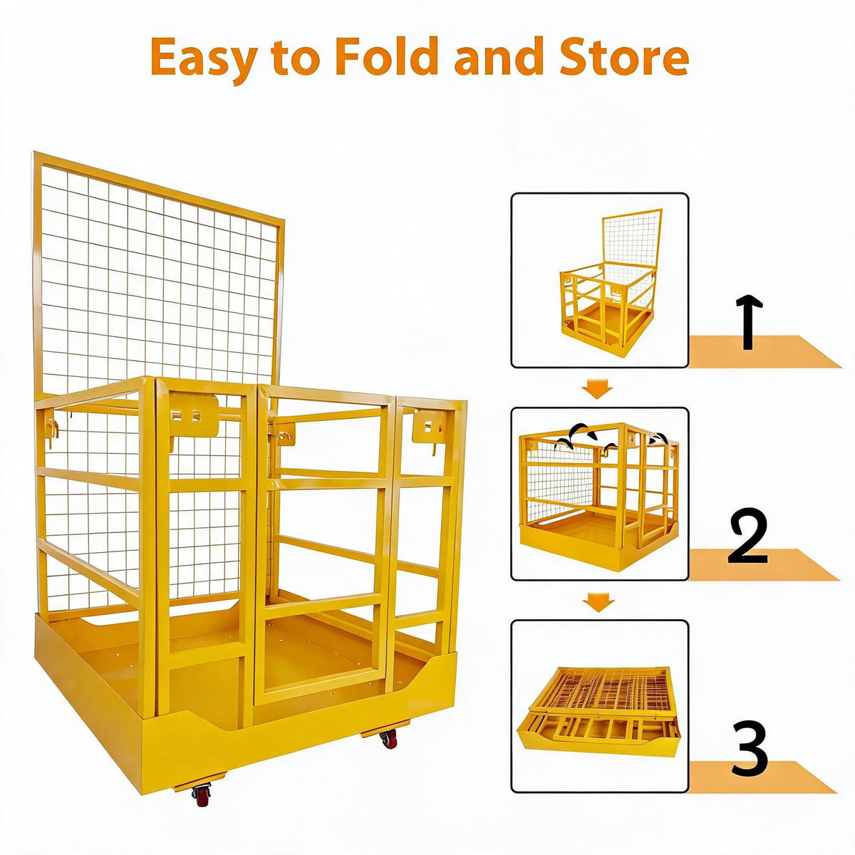 43"X45" Forklift Safety Cage, 1400 LBS Forklift Man Basket Work Platform
