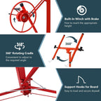 11 FT Drywall Lift Jack with Locking Casters, 150Lbs Capacity, Telescopic Hoist for Ceiling & Wall Sheetrock, Tool-Free Assembly, One Person Operation for Residential Use