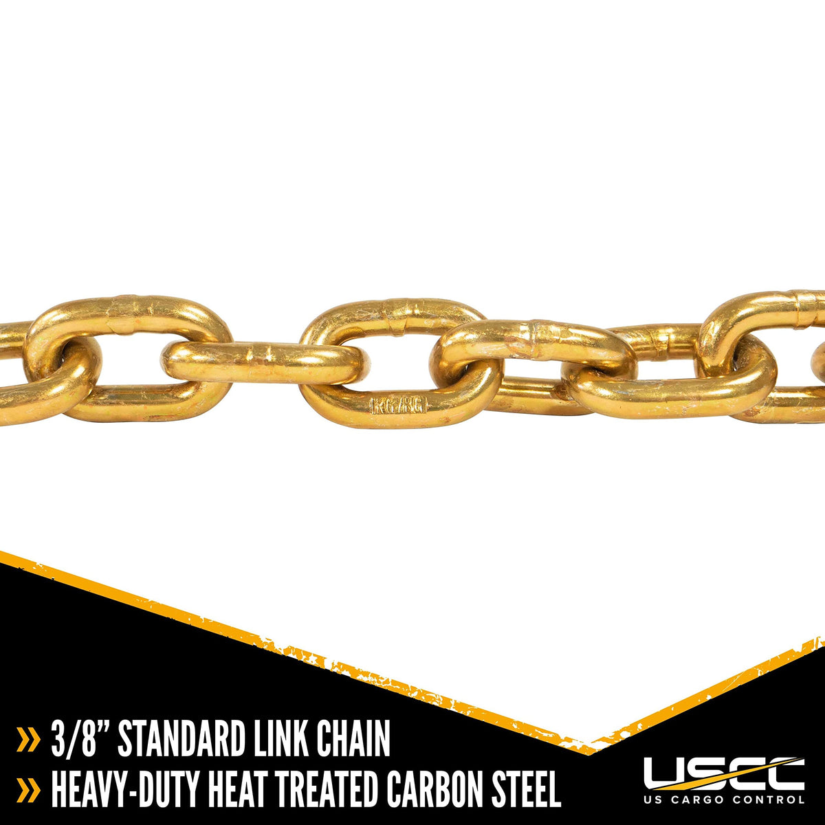US Cargo Control Grade 70 Chain, 3/8 Inch x 400 Foot, Heavy Duty Transport Chain, 6,600 Pound Working Load Limit